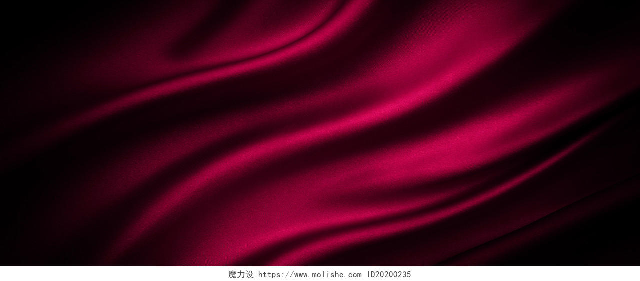 红色丝绸绸缎布料底纹banner背景